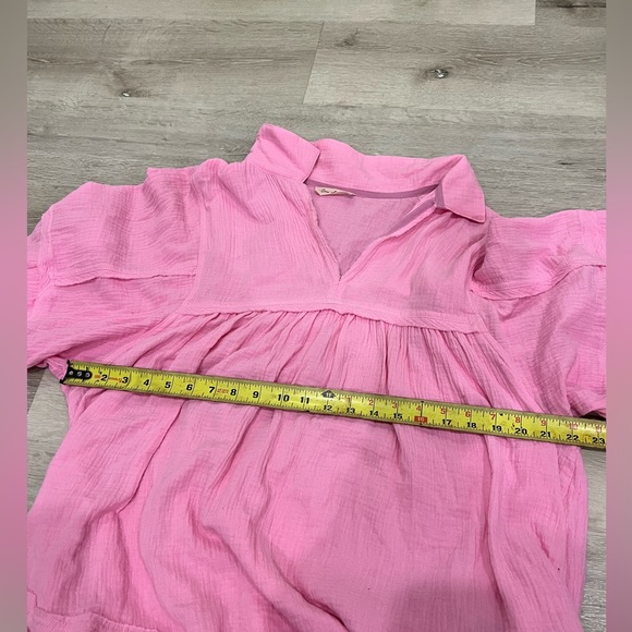 Ces Femme pink boho babydoll top - Picture 5 of 6